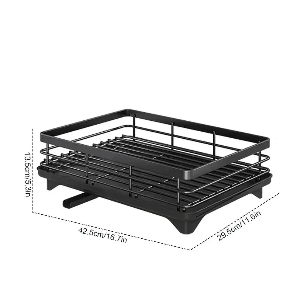 2024 Dish Drying Rack Kitchen Adjustable Stainless Steel 2 Tier Plates Organizer Dish Bowl Drainer Storage Rack Kitchen Utensils