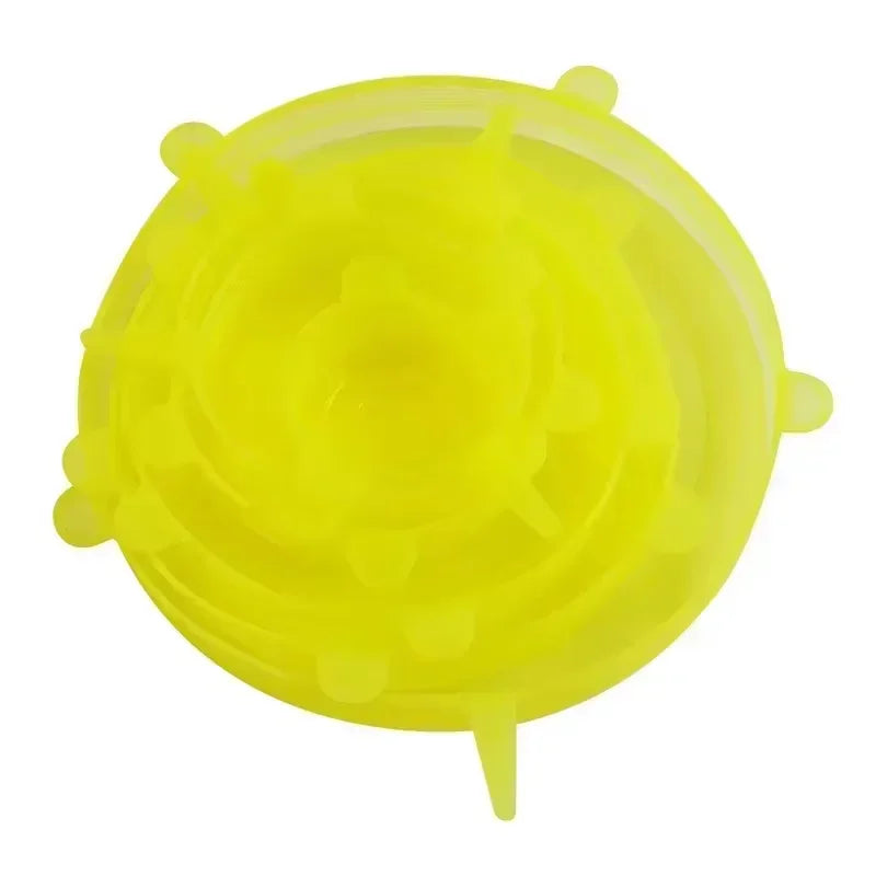 Conjunto de 6 Tampas de silicone para alimentos - Reutilizável, Redonda